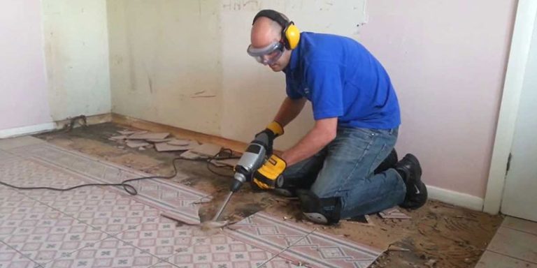 how to remove tile from concrete floor