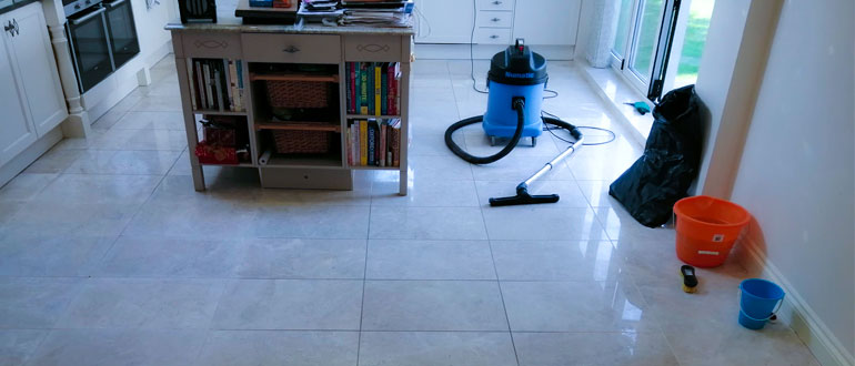 Preparing the Area to Clean Grout on Marble Floors